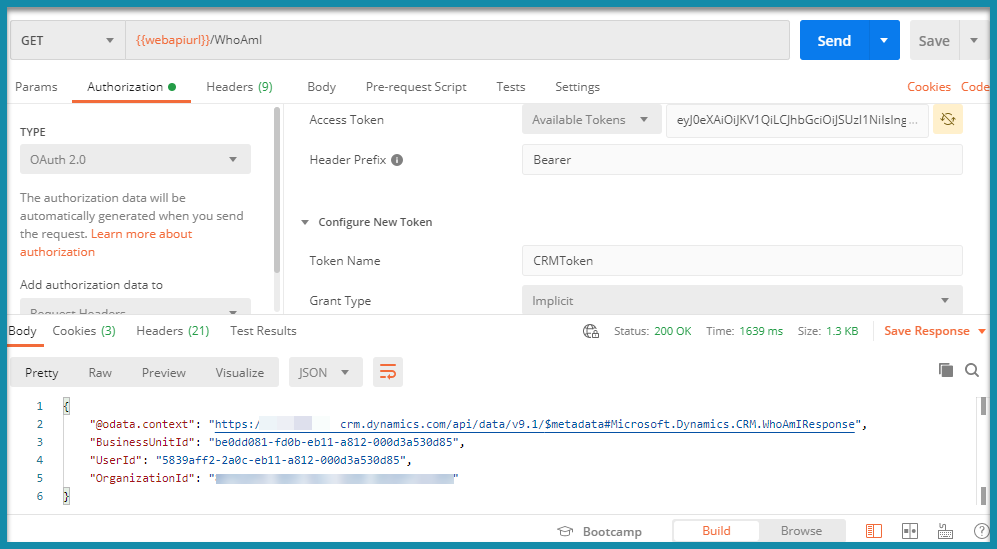 Calling MS Dynamics CRM API from Postman