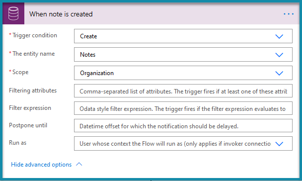 Generating a PDF for CRM Note from Microsoft Flow